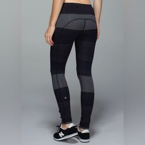 lululemon | size 4 Speed Tight II Om Stripe Black Multi /‎ Black